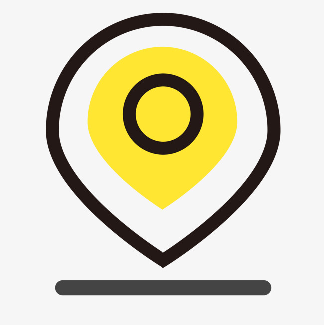 千库网提供黄色圆弧定位元素矢量免抠png