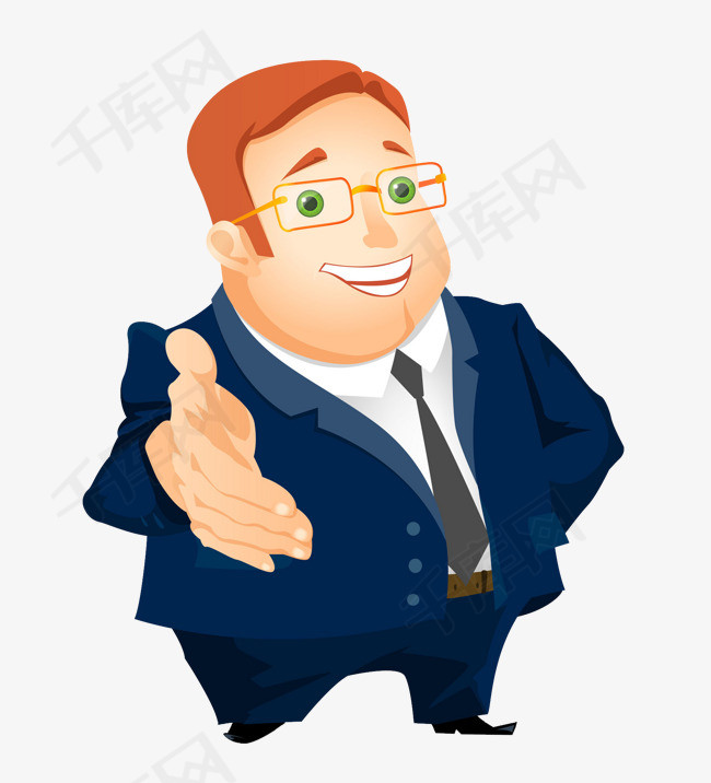 卡通戴着眼镜的男人