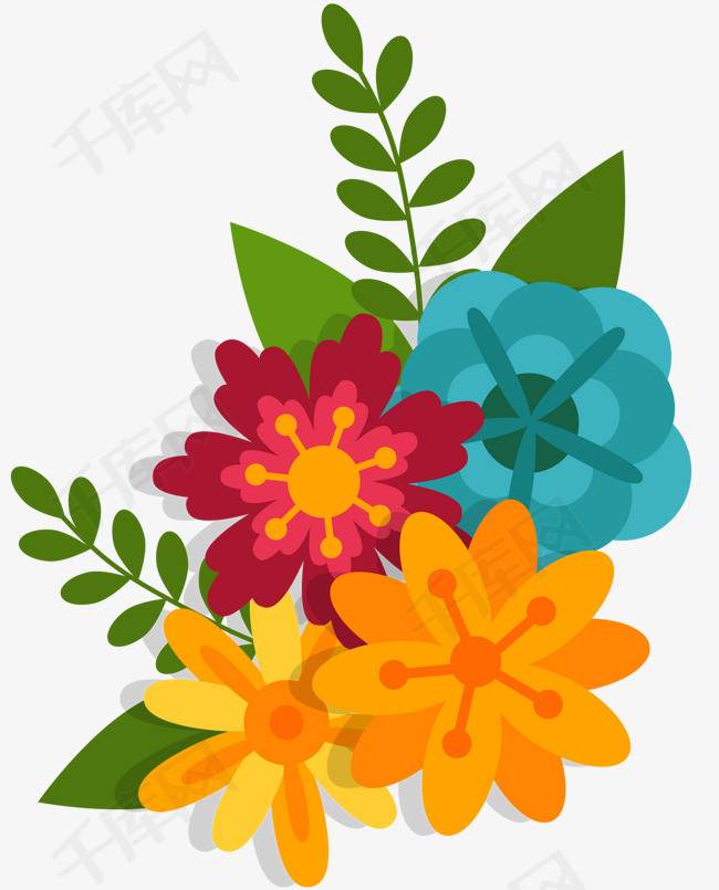 小清新鲜花装饰图案