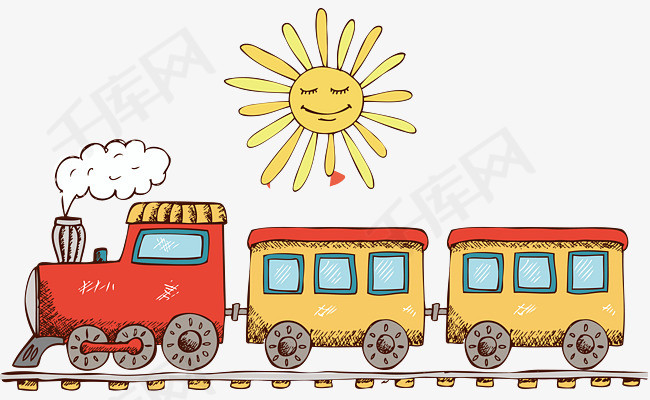 卡通可爱婴儿玩具小火车素材