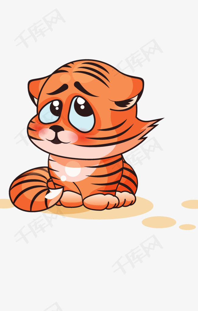 翻眼睛的卡通小老虎可爱的表情卡通翻眼睛小老虎动物