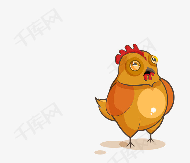 卡通可爱小动物装饰设计动物头像公鸡