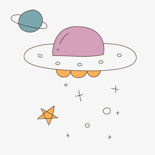 卫星宇宙飞船星星卡通宇宙星球交