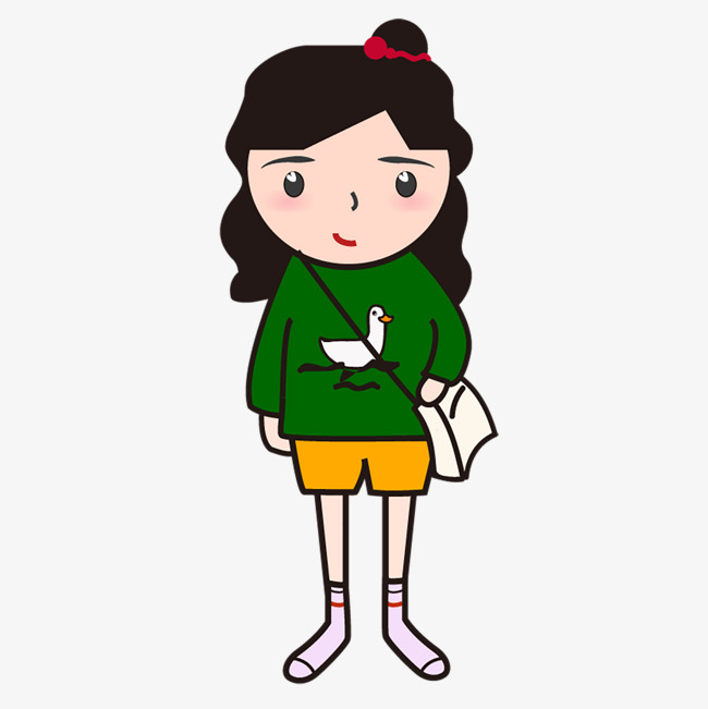 绿衣服女孩png下载