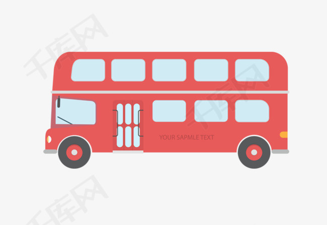 卡通红色公共汽车车辆图标交通工具巴士公交卡通车辆免抠公交车图标