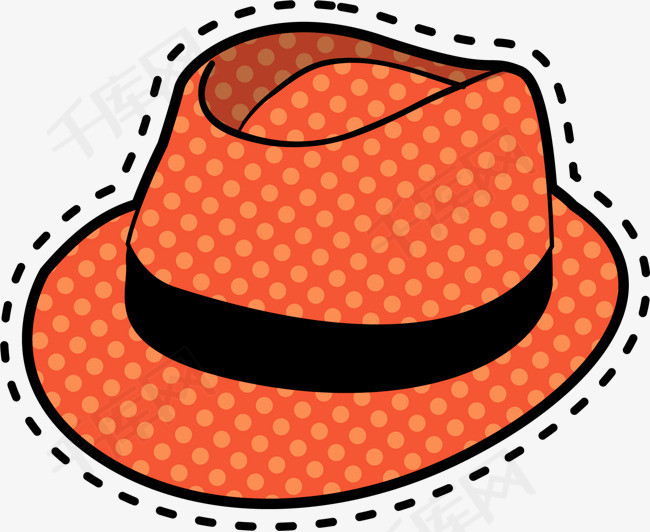 卡通手绘橙色的帽子