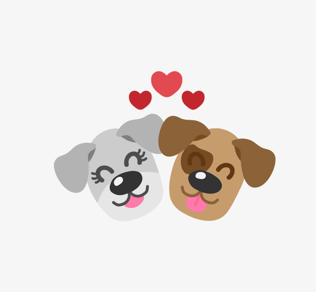 爱情卡通可爱小动物装饰爱情动物头像狗狗