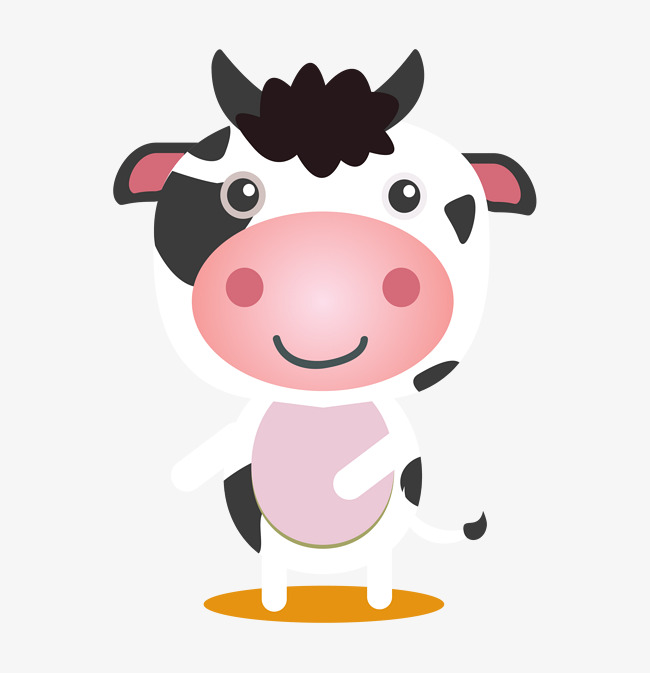 卡通可爱小动物装饰动物头像奶牛