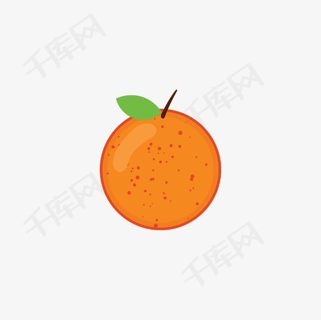 手绘卡通桔子图标
