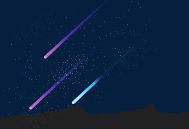 蓝色梦幻流星背景素材图片免费下载_高清png_千库网