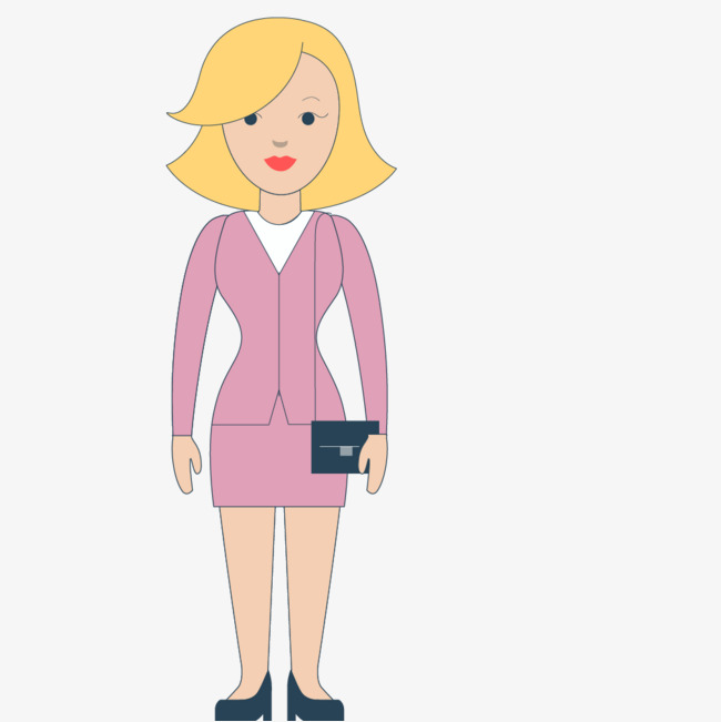 穿粉色工作服的女人卡通人物单肩包粉色工作服女人工作