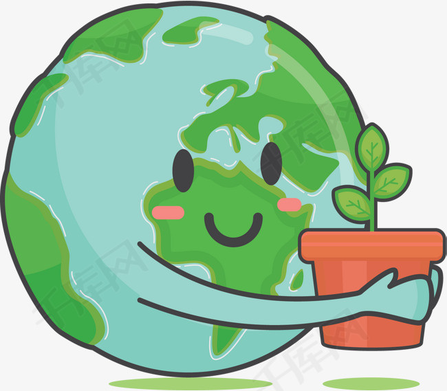 卡通地球png下载卡通地球世界地球日创意地球地球环保绿色地球