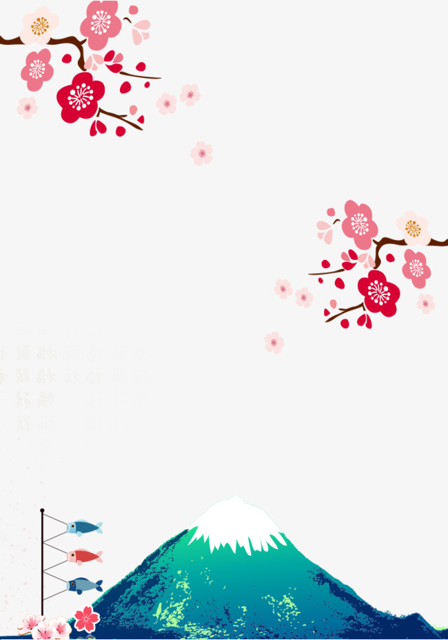 日本浪漫樱花装饰边框