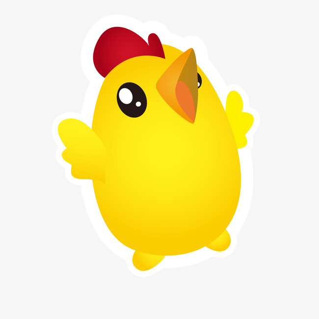 卡通黄色的小鸡动物设计