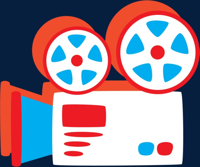 红色扁平电影放映机