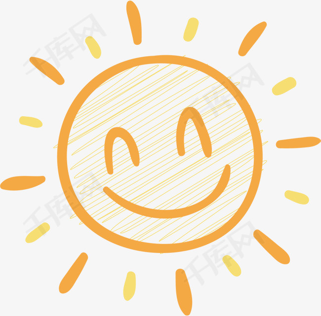 矢量图高兴的太阳