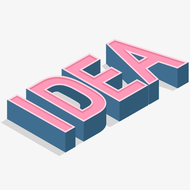 粉色idea立体字设计