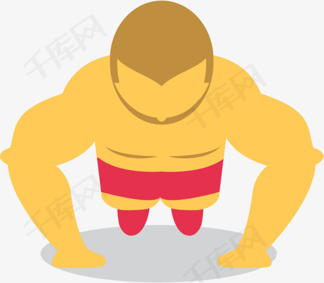 黄色肌肉男俯卧撑黄色肌肉男运动健身健康强身健体锻炼俯卧撑