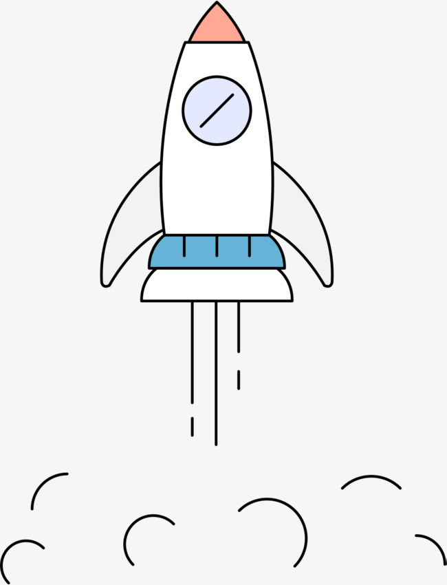 世界航天日手绘白色火箭