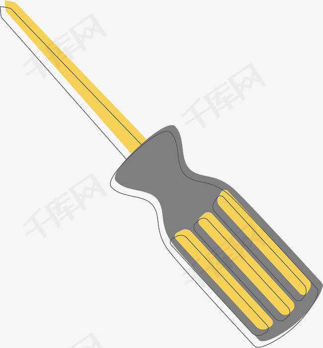 手绘劳动工具矢量螺丝刀素材