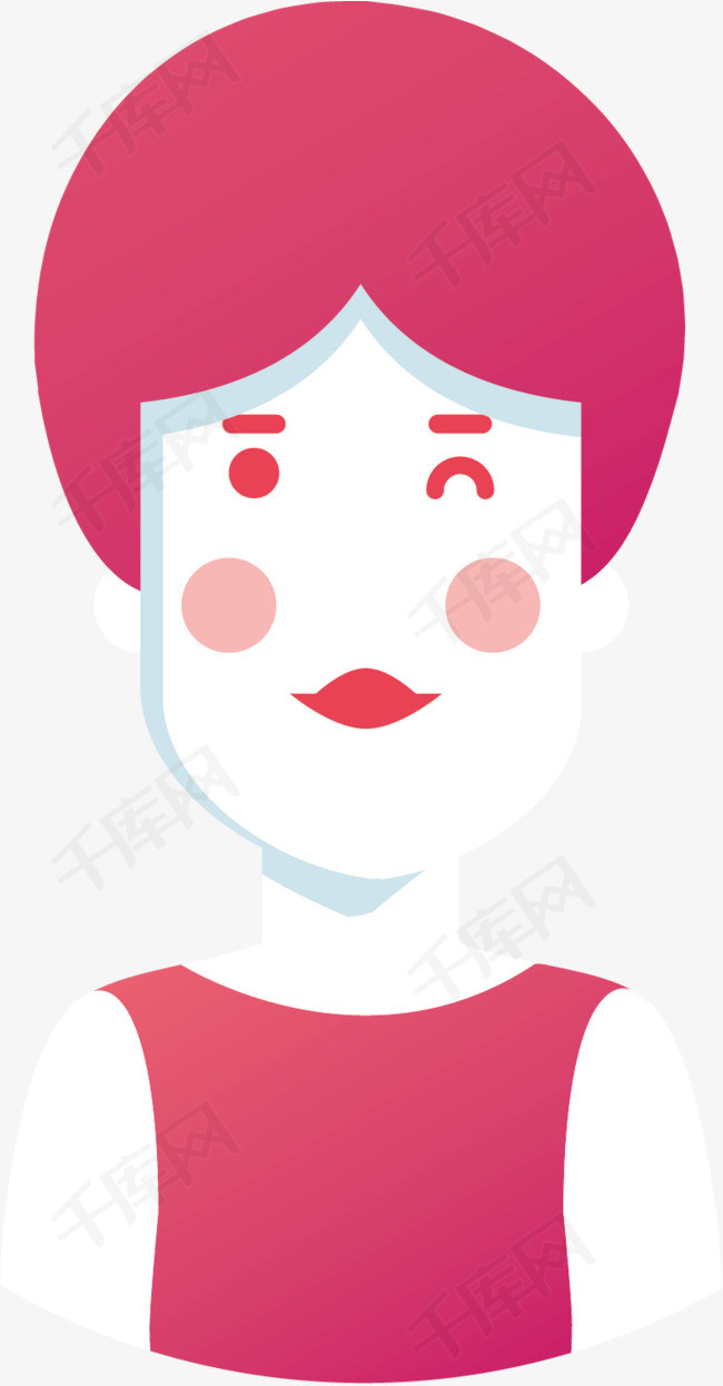 矢量图微笑的小女孩