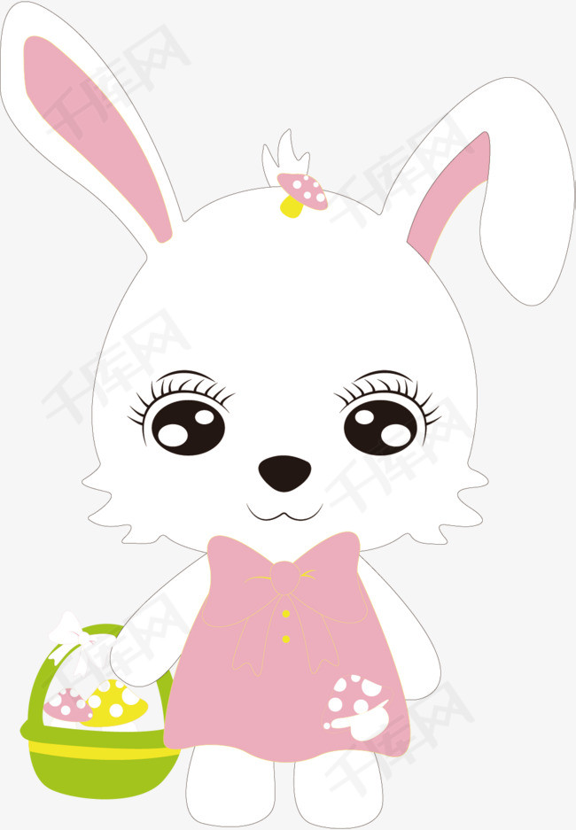 矢量图可爱的小兔子矢量图卡通手绘水彩动物宠物兔子