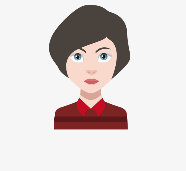 手绘卡通职业女性人物头像设计