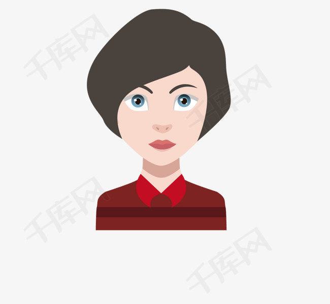 手绘卡通职业女性人物头像设计