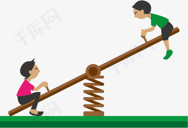 弹簧跷跷板游戏男孩