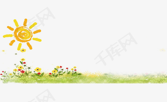 春季阳光下的草地装饰边框