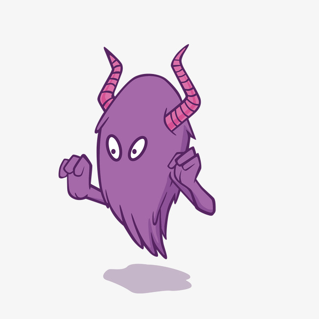 创意紫色恶魔设计创意紫色怪物恶魔生物卡通 