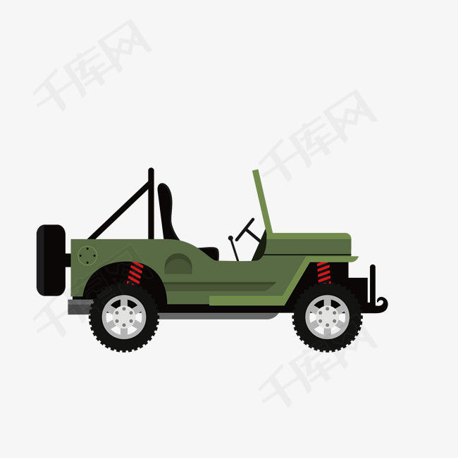 绿色设计卡通越野车