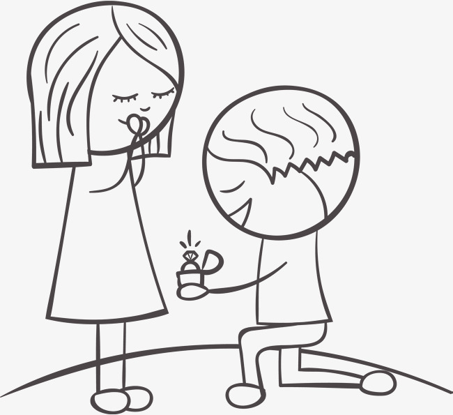 婚礼装饰求婚的男孩
