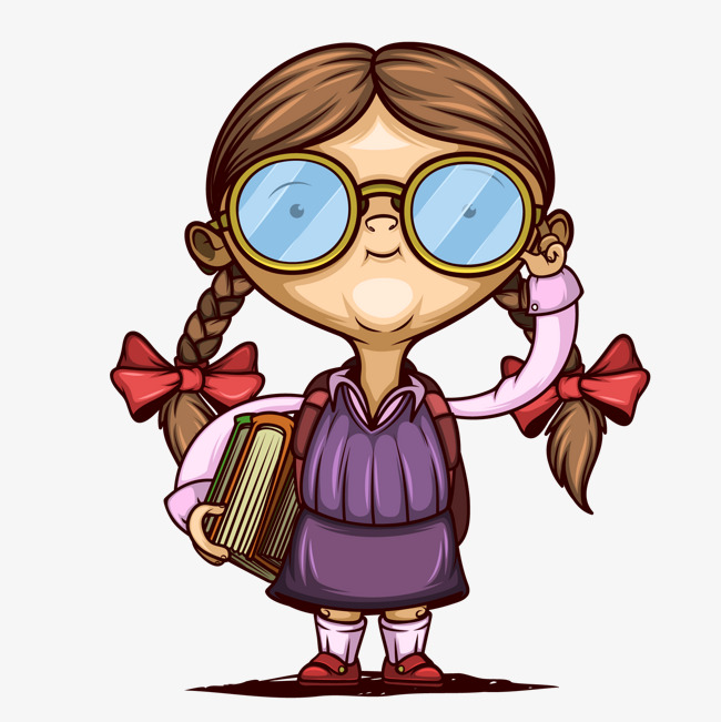 戴眼镜的女孩png下载戴眼镜女孩卡通人物人物介绍矢量人物人物插画