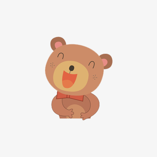 手绘微笑的小熊免抠图素材图片免费下载_高清png_千库