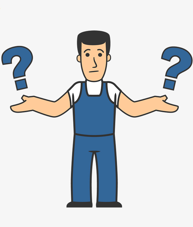 卡通工人和两个问号