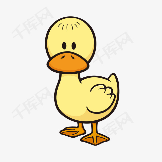卡通黄色的可爱小鸭子设计