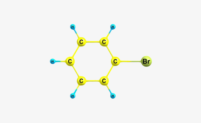 黄色溴苯分子形状素材