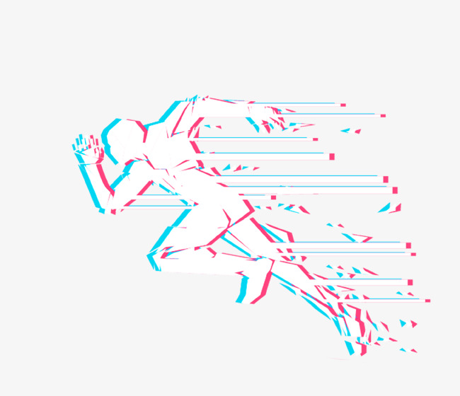 抖音风格奔跑的人免抠