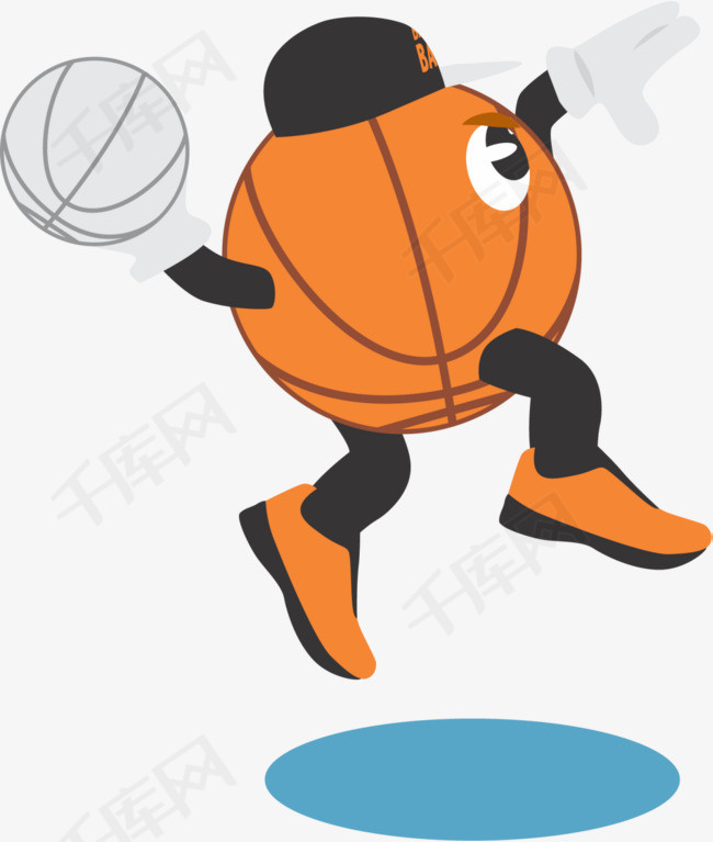 卡通可爱灌篮篮球