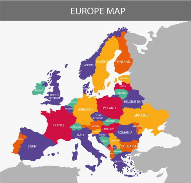多彩欧洲拼图地图素材图片免费下载_高清psd_千库网