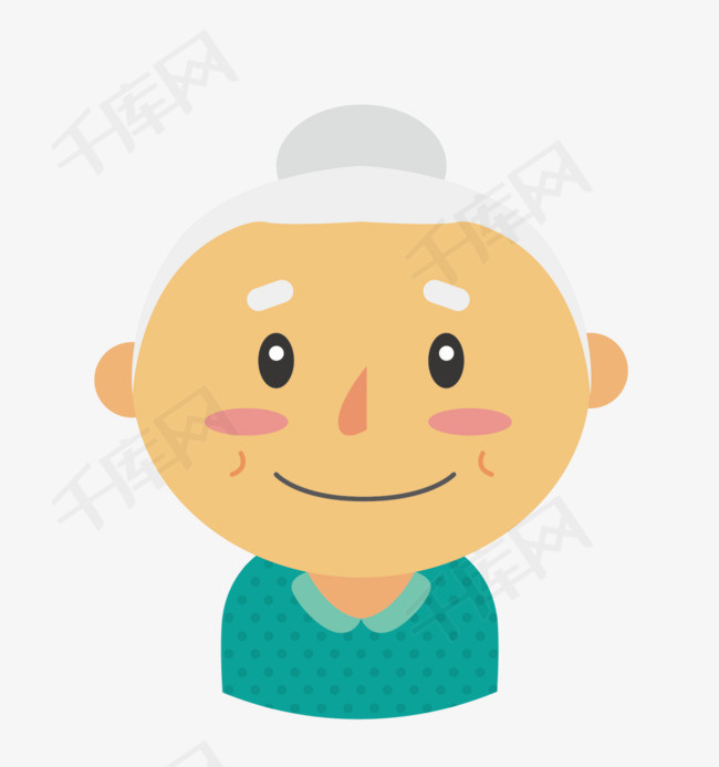 微笑卡通可爱老奶奶