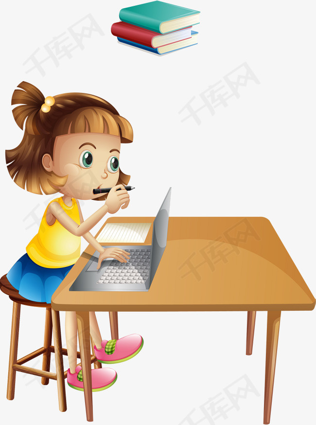 高考加油认真学习的女孩素材图片免费下载_高清png_千