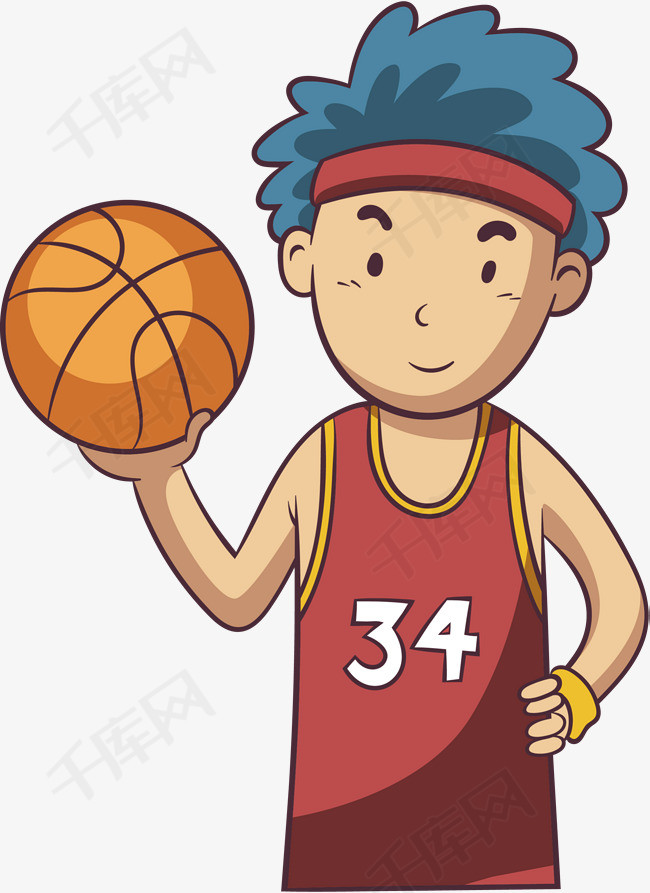 打篮球的帅气男孩
