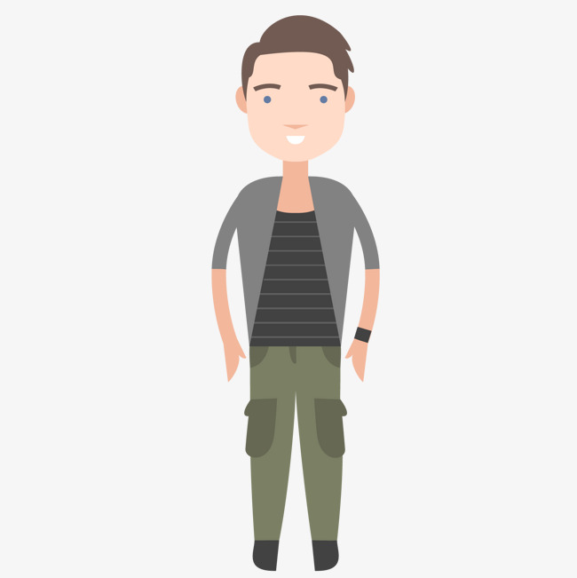 卡通面带笑容的男性人物