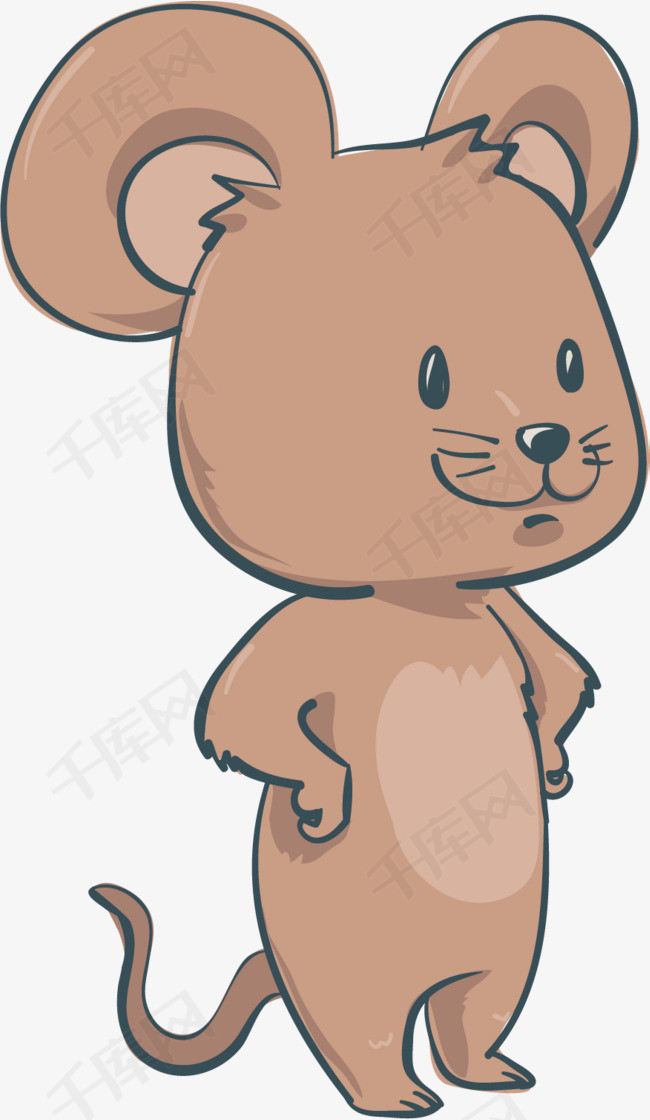 矢量图可爱的小老鼠矢量图卡通手绘水彩动物宠物小老鼠