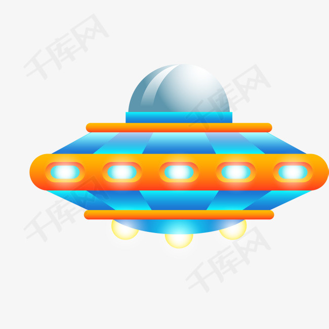 卡通宇宙飞船设计矢量图