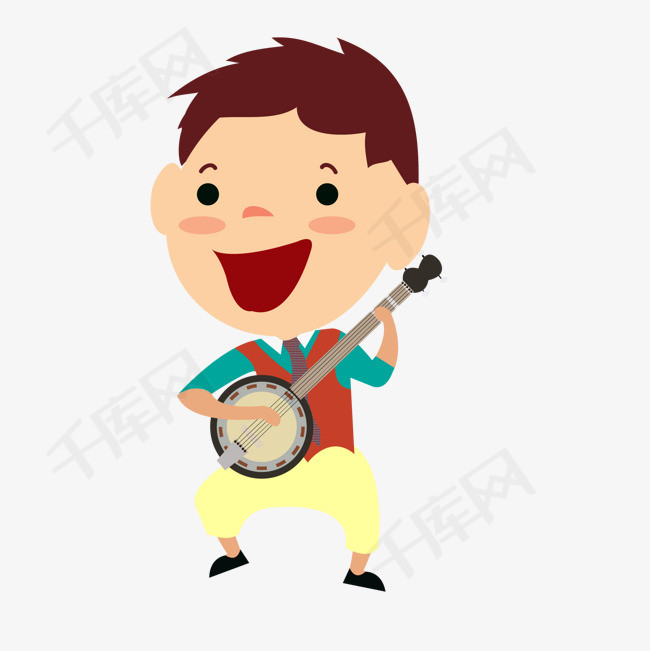 快乐弹奏png下载快乐弹奏卡通人物人物介绍矢量人物人物插画