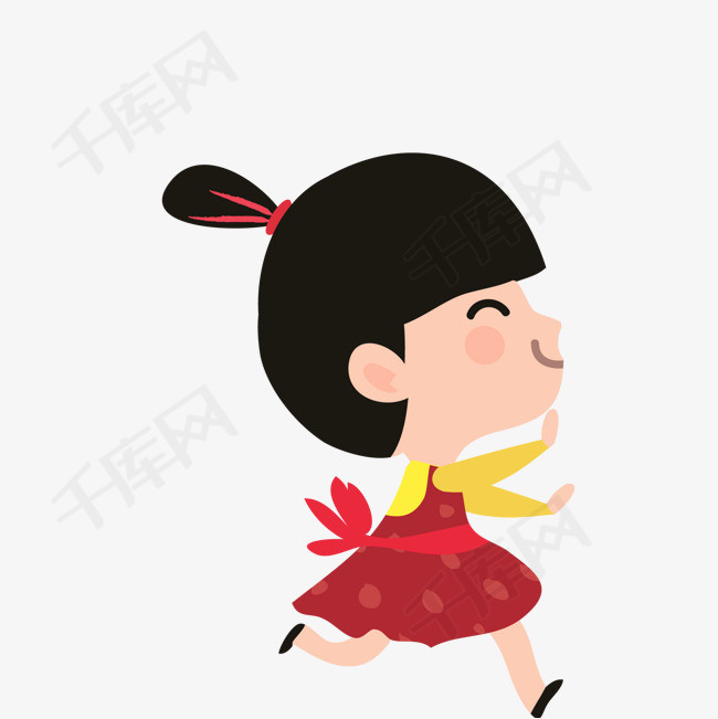 卡通奔跑的女孩设计