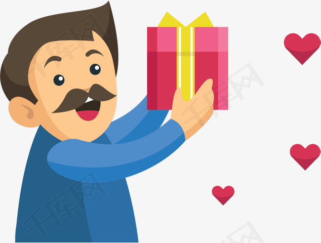 送到父亲节礼物的爸爸